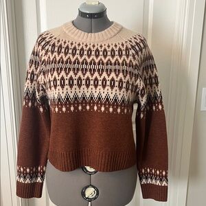 NWOT K Crew Cashmere Fairisle Sweater